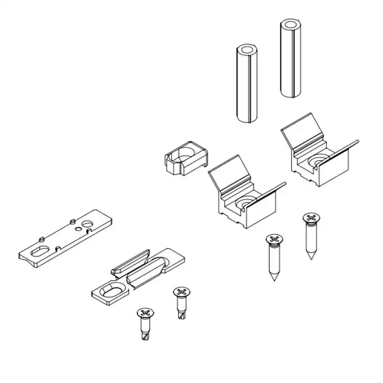 Favoriet Kit fissaggio 06372 Giesse, per asta multipunto, 2 punti di chiusura, fissaggio diretto, materiale Acciaio e Nylon