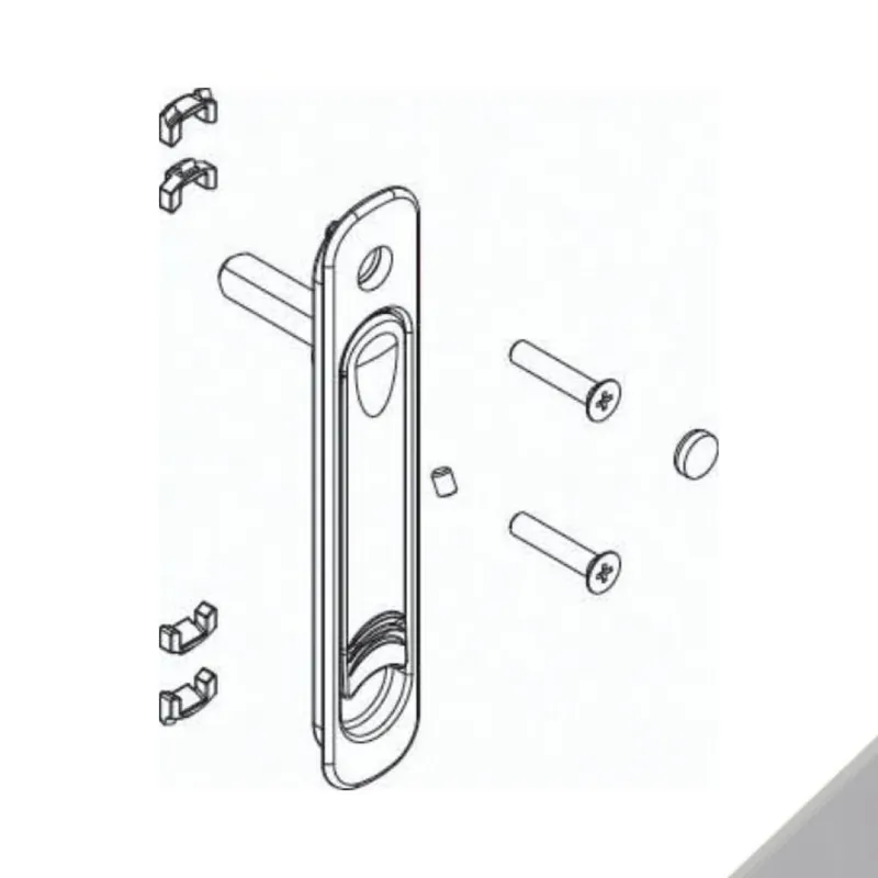 Veilige Betaling Martellina incasso 02760 Giesse per finestra scorrevole, quadro 7 mm, dimensione foro 136x24 mm, Zama finitura Argento