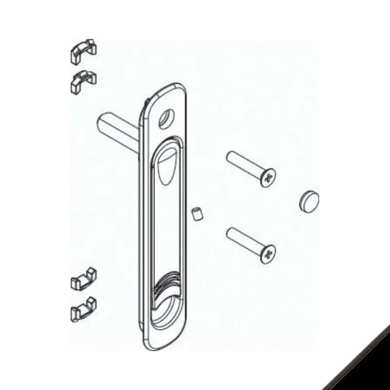 Martellina incasso 02760 Giesse per finestra scorrevole, quadro 7 mm, dimensione foro 136x24 mm, Zama finitura Nero Premium