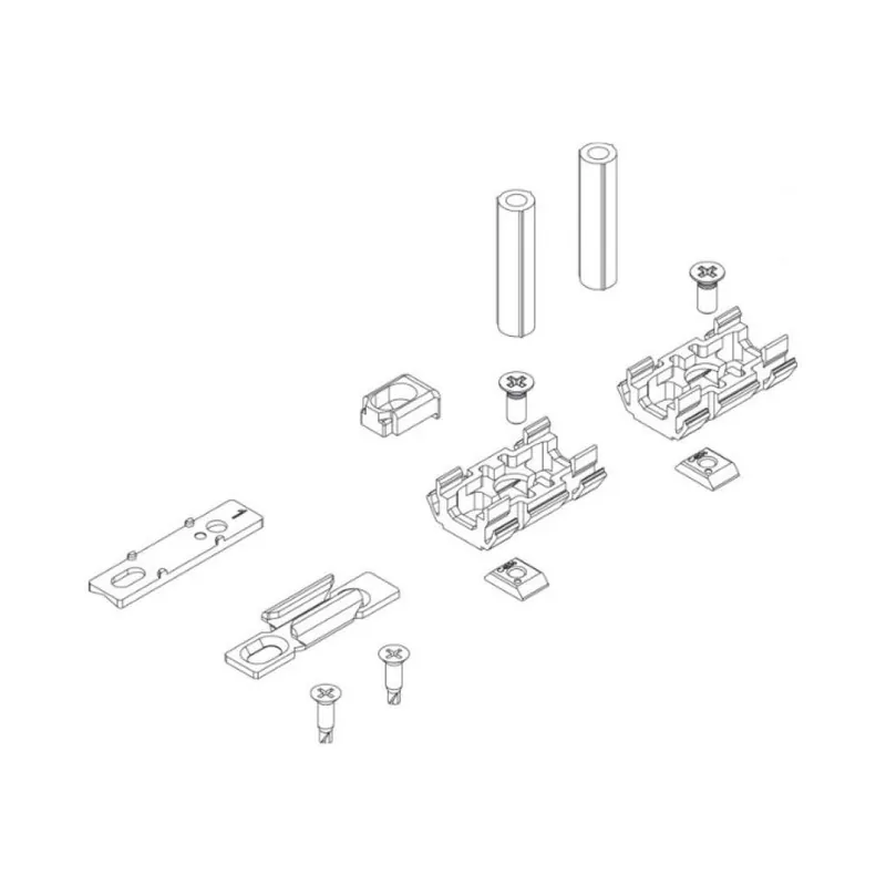 Koop Online Kit fissaggio 06312 Giesse, per asta multipunto, 2 punti di chiusura, fissaggio a espansione, materiale Acciaio e Nylon