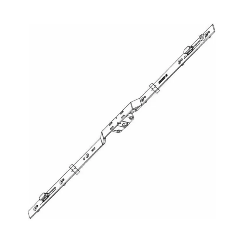 Asta Champion Plus 02721 Giesse, per finestre scorrevoli, lunghezza 600 mm, entrata 7,5 mm, 2 chiusure, Acciaio e Zama finitura Silver Laatste Versie