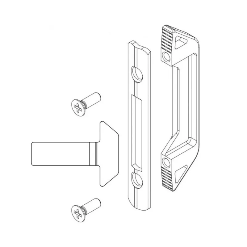 Kit aggancio Brio Evo 04912L Giesse, per finestra scorrevole, profilo Domal Side, lunghezza nasello 30 mm, Acciaio e Zama finitura Silver Flitsaanbieding