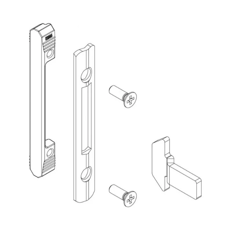 Hoge Kwaliteit Kit aggancio Brio Evo 04904 Giesse, per finestra scorrevole, profilo PE60 Slide, lunghezza nasello 32,2 mm, Acciaio e Zama finitura Silver