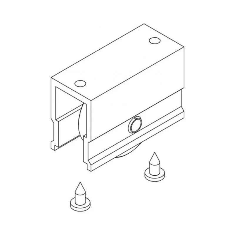 Kit 4 carrelli 03121 Giesse, per finestra scorrevole, lunghezza 50 mm, portata 60 Kg, materiale Alluminio finitura Silver Nieuw