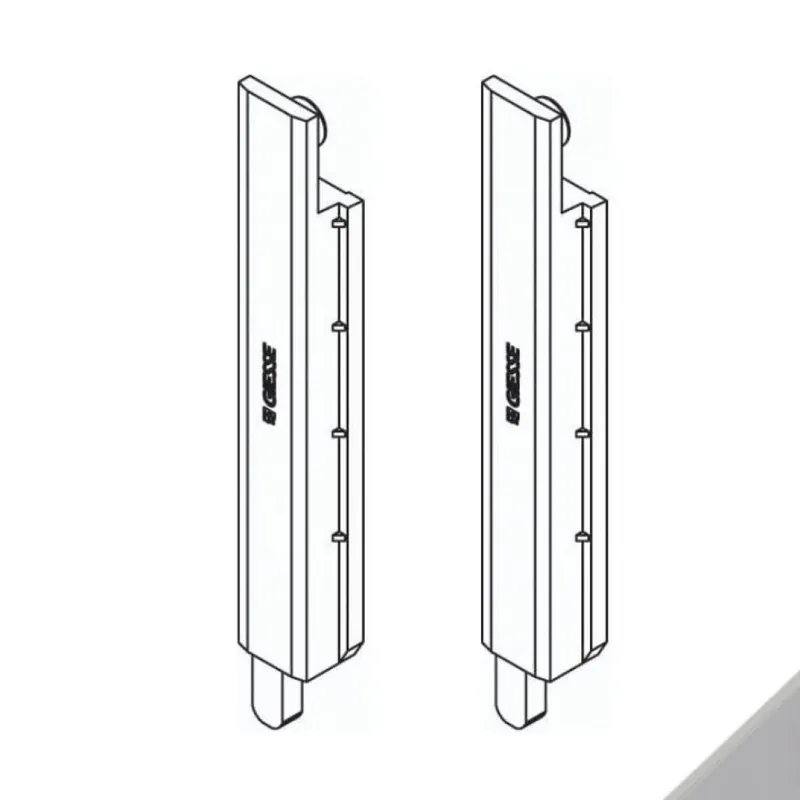Coppia terminali 02141K Giesse per aste anta e ribalta, profilo Erre 40, Poliammide e Acciaio finitura Grigio Must-Have