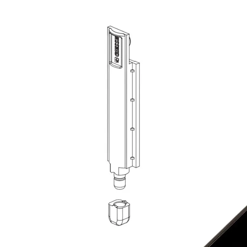 Terminale 02114 Giesse per aste anta e ribalta, profilo CU, registrabile + 0,8 mm, Poliammide e Acciaio finitura Nero Direct Beschikbaar