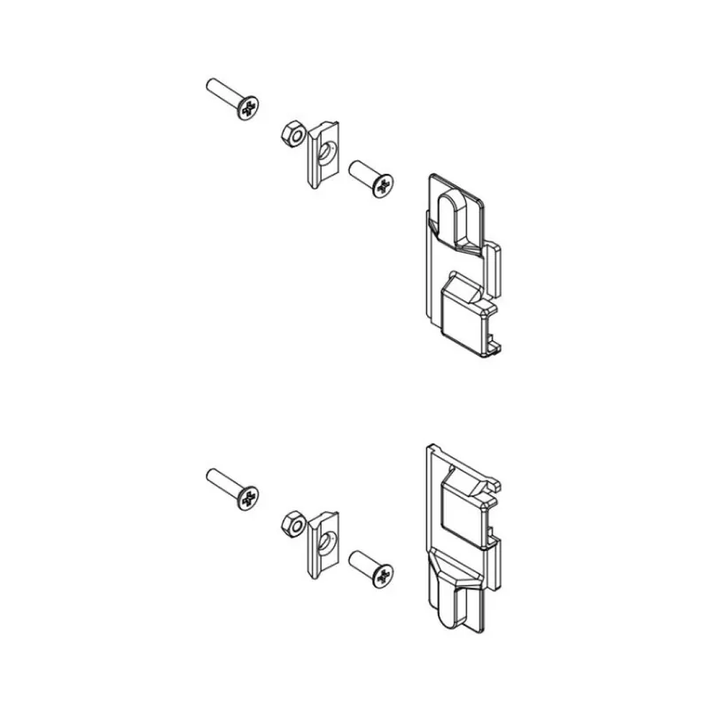 Kit collegamento 02383 Giesse per cremonese, dimensione foro 88x6 mm, Nylon finitura Nero Hoge Kwaliteit