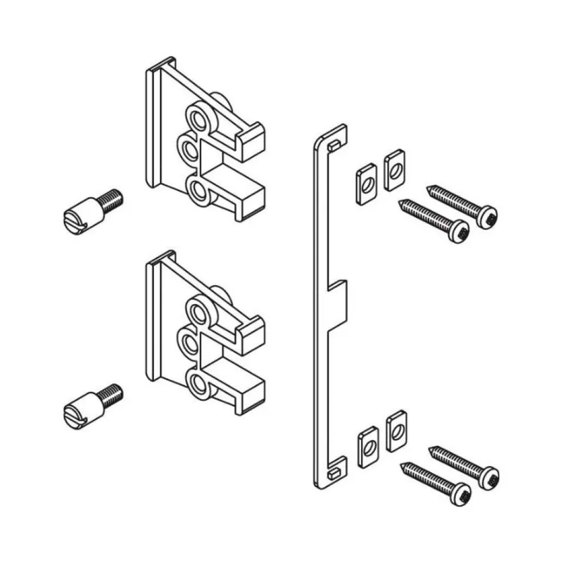 Kit collegamento 02377 Giesse per cremonese, profilo Erre 40, dimensione foro 30x4 mm, Nylon e Acciaio finitura Zincato Snelle Levering