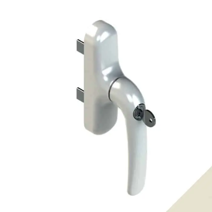 Cremonese Prima Key 01011 Giesse per anta a bandiera, con chiave, bidirezionale, rotazione 90 gradi, Alluminio e Zama finitura Avorio Favoriet