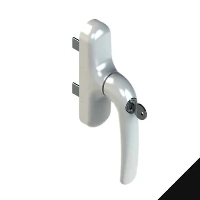 Cremonese Prima Key 01011 Giesse per anta a bandiera con chiave, bidirezionale, rotazione 90 gradi, Alluminio e Zama finitura Nero Gratis Retour