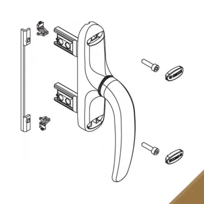 Cremonese Unica Apex 01154 Giesse per serramento apertura esterna, bidirezionale, rotazione 90 gradi, Alluminio finitura Bronzo Rechtstreeks Van De Fabrikant