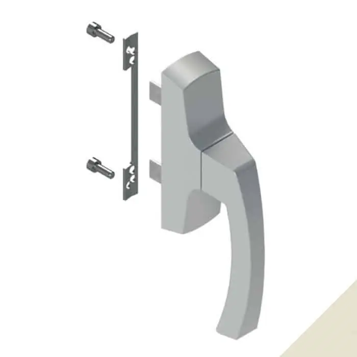 Cremonese Asia 01076 Giesse per anta a bandiera, bidirezionale, rotazione 90 gradi, Alluminio e Zama finitura Avorio Korting
