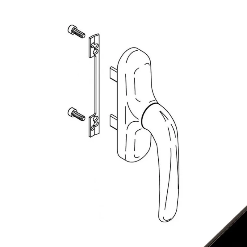 Cremonese Prima 01024U Giesse per anta a bandiera, bidirezionale, rotazione 90 gradi, Alluminio e Zama finitura Nero Goedkoop