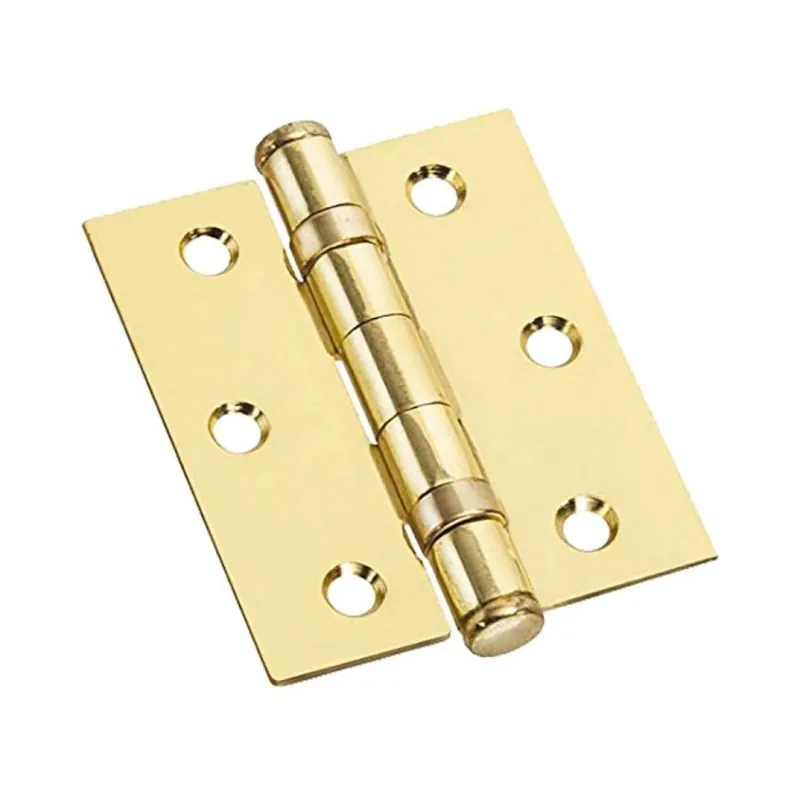 Premium Cerniera a libro con cuscinetti per porta interna, dimensione 76x76 mm, Ottone finitura Lucido Verniciato