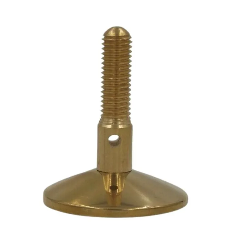 Gratis Retour Piedino girevole 492191 Ghidini per mobili, diametro 60 mm, altezza 60 mm, filetto M12, terminale con gomma, Ottone finitura Grezzo