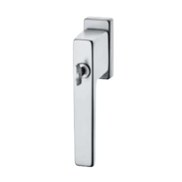 Maniglia martellina Dk Q-Tre per serramento, Chiave, rosetta rettangolare 30x65 mm, quadro 45x7 mm, bussola 9,5 mm, Alluminio finitura Argento F1 Betrouwbaar