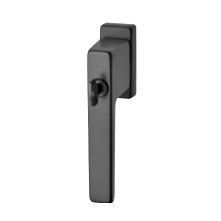 Maniglia martellina Dk Q-Tre per serramento, Chiave, rosetta rettangolare 30x65 mm, quadro 45x7 mm, bussola 9,5 mm, Alluminio finitura Nero Opacoa Favoriet