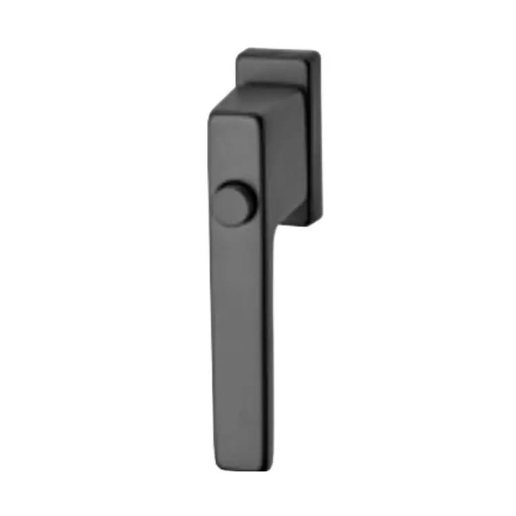 Maniglia martellina Dk Q-Tre per serramento, Pulsante, rosetta rettangolare 30x65 mm, quadro 45x7 mm, bussola 9,5 mm, Alluminio finitura Nero Opaco Exclusieve Aanbieding