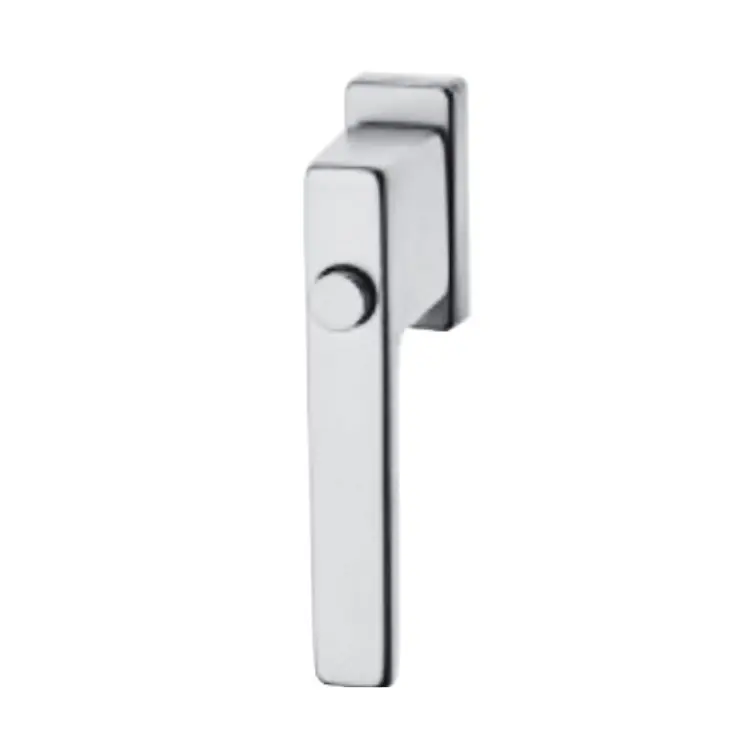 Snelle Levering Maniglia martellina Dk Q-Tre per serramento, Pulsante, rosetta rettangolare 30x65 mm, quadro 45x7 mm, bussola 9,5 mm, Alluminio finitura Argento F1