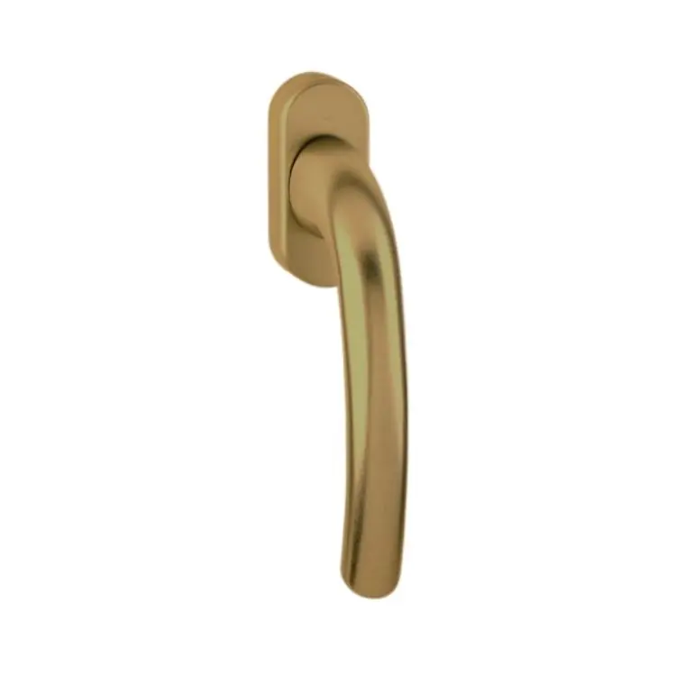 Maniglia martellina Dk Brixia Ghidini per serramento, rosetta ovale 66x29 mm, quadro 40x7 mm, bussola 9,5 mm, Alluminio finitura Bronzo F4 Laatste Versie