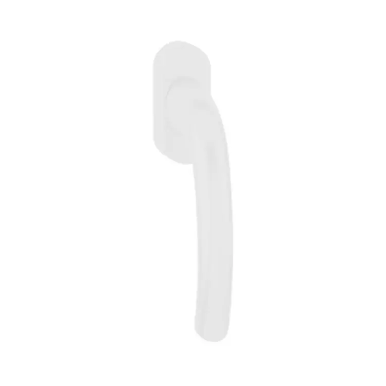 Speciale Aanbieding Maniglia martellina Dk Brixia Ghidini per serramento, rosetta ovale 66x29 mm, quadro 40x7 mm, bussola 9,5 mm, Alluminio finitura Bianco F9010