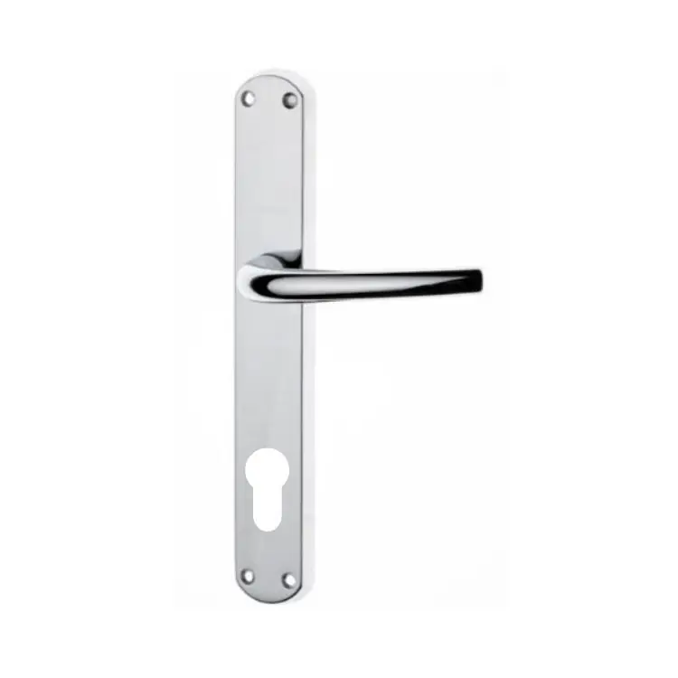 Snelle Levering Maniglia Milena Z Ghidini per porta, placca lunga 240x38 mm, foro Yale interasse 85 mm, quadro 8 mm, Zalor finitura Cromo Lucido