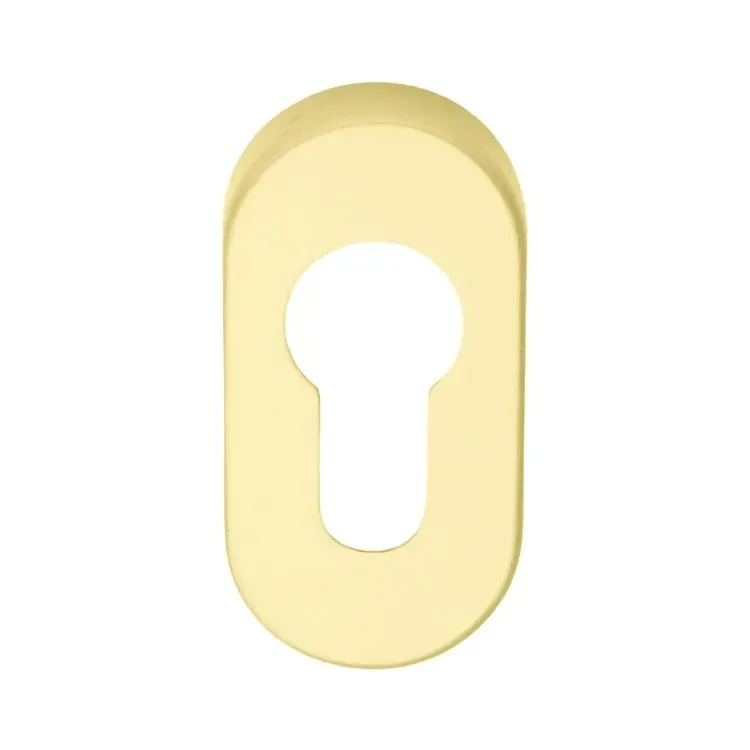 Bocchetta ovale Ghidini per maniglia, foro Yale, dimensione 62x32 mm, Alluminio finitura Oro Lucido Ghi.co Beste Prijs