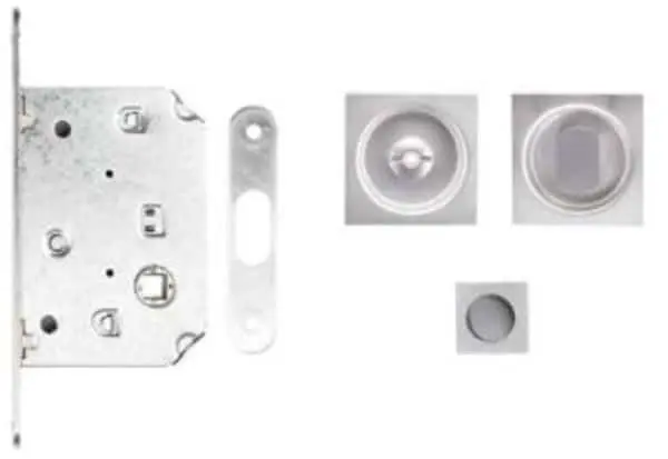 Dagaanbieding Kit 1B ALU per porte scorrevoli, Ghidini, blocca quadro/tondo con serratura B, per spessore pannello 44 mm, in Argento