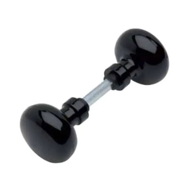 Pomolo tondo Lia Ghidini per porta, doppia impugnatura girevole diametro 58 mm, Nylon finitura Nero Laatste Kans