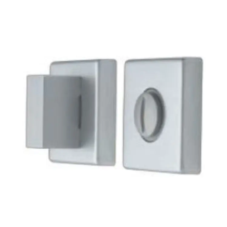 Nottolino Wc quadro Frame Ghidini per porta interna, dimensioni 50x10 mm, quadro 6 mm, Alluminio finitura Argento F1 Tijdelijk Beschikbaar