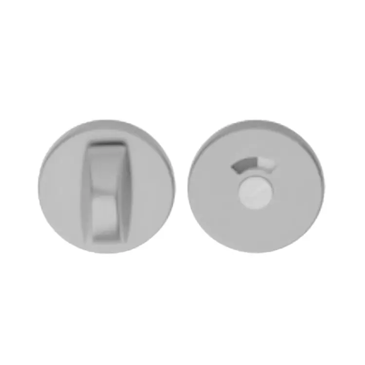 Nottolino Wc tondo Ghidini per porta interna, con indicatore, diametro 50x7 mm, quadro 6 mm, Alluminio finitura Argento F1 Gecertificeerd