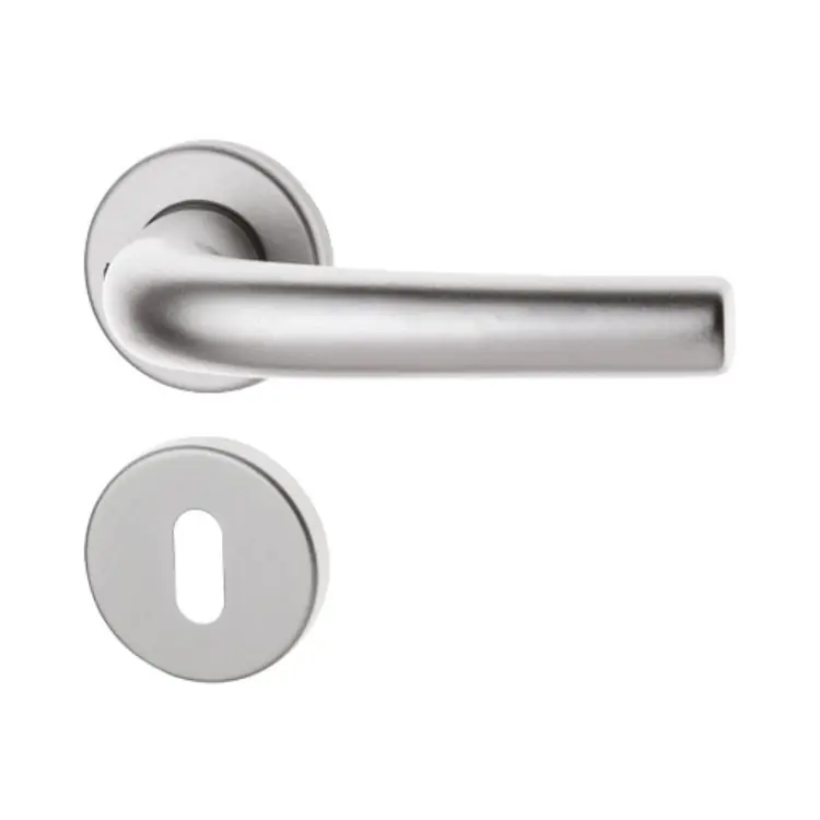 Exclusieve Aanbieding Maniglia Brixia Ghidini per porta, rosetta e bocchetta 45 mm foro Patent, quadro 8 mm, confezione industriale, Alluminio finitura Argento F1