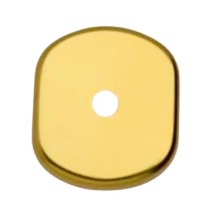Bocchetta Ghibli 2 Ghidini per cilindro con codolo, foro da 10 mm, dimensione 61x70 mm, Alluminio finitura Oro Lucido Ghi.co Op = Op