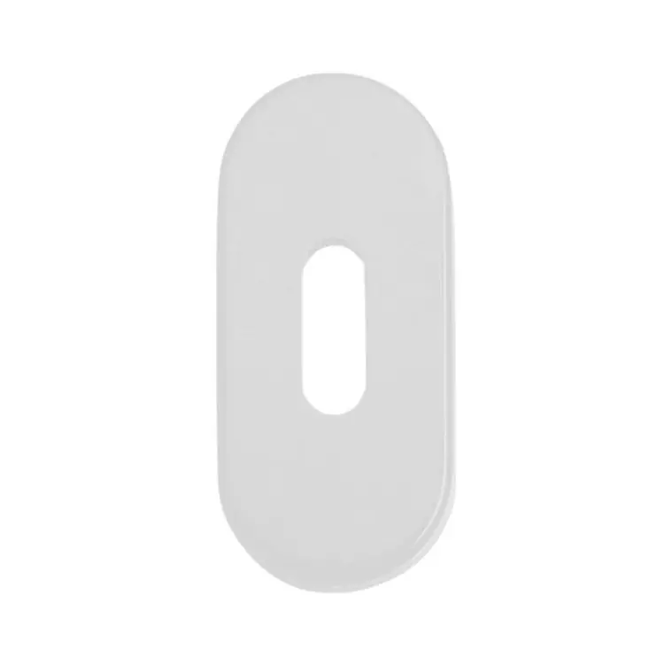 Beperkte Voorraad Bocchetta ovale Ghidini per maniglia, foro Patent, dimensione 62x32 mm, Alluminio finitura Argento F1