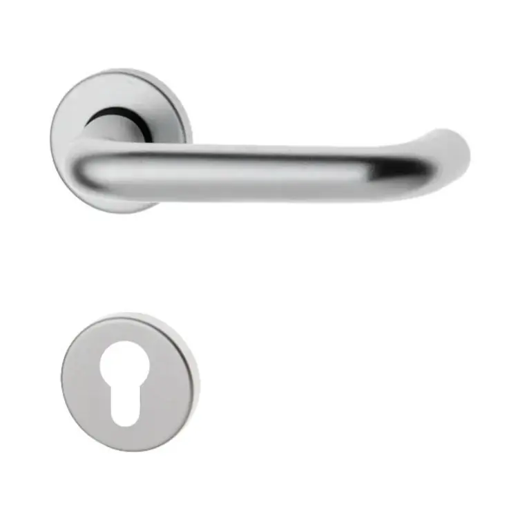 Lage Prijs Maniglia Europa 238 Ghidini per porta, rosetta e bocchetta foro Yale, quadro 8 mm, Alluminio finitura Argento F1