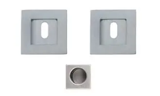 Kit per porta scorrevole, Ghidini serie Scorri 4 Q, con quadro foro Patent, in Zalor, finitura Cromo Satinato Seizoensaanbieding