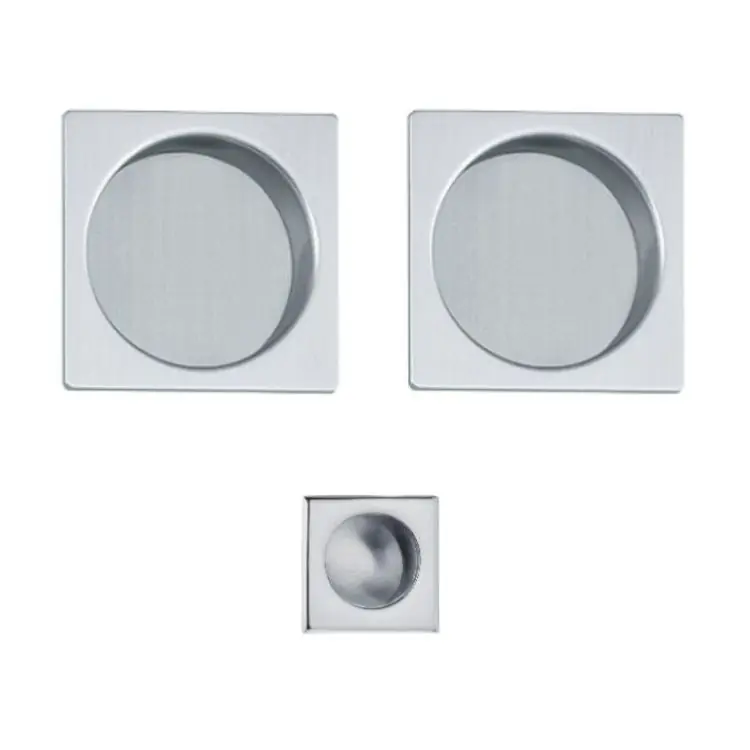 Nu Kopen Kit per porta scorrevole, Ghidini serie Scorri 3 QT, con quadro cieco, in Zalor, finitura Cromo Satinato