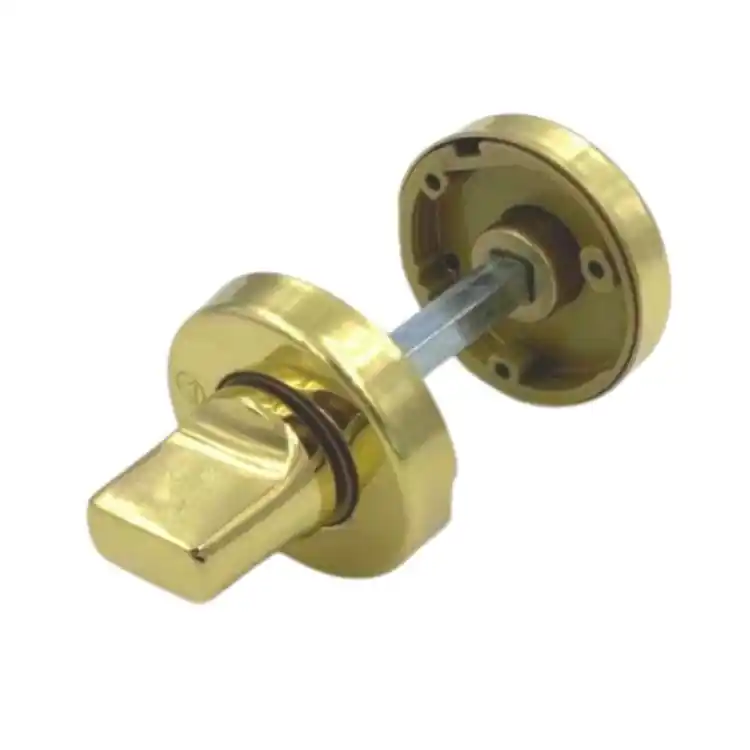 Nottolino Wc tondo Milena Ghidini per porta interna, diametro 45x9 mm, quadro 6 mm, Ottone finitura Lucido Verniciato Nieuw