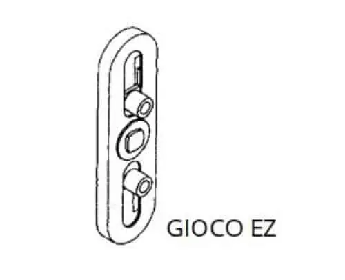 Gioco EZ meccanismo per finestra cremonese IN, Ghidini Pietro Bosco, dimensioni 110x30 mm, interasse 40 mm, materiale Alluminio Merkproduct