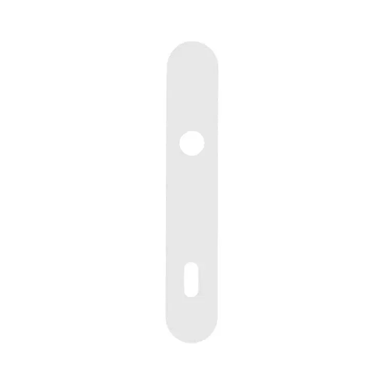 Gereduceerde Prijs Placca lunga Minny Ghidini per porta interna, foro Patent, interasse 70 mm, dimensione 222x40 mm, Nylon finitura Bianco
