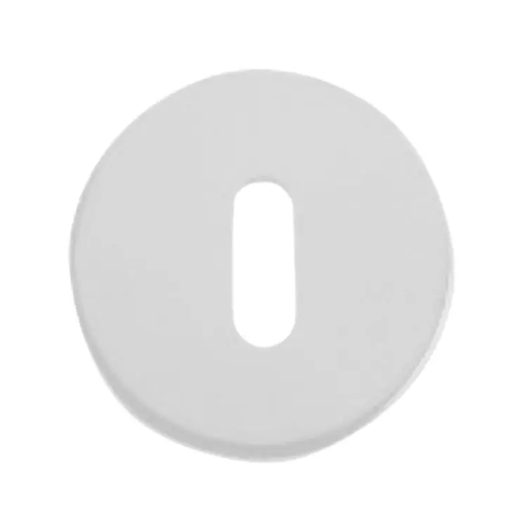 Veilige Betaling Bocchetta tonda Minny Ghidini per maniglia, foro Patent, diametro 50x7 mm, Nylon finitura Bianco