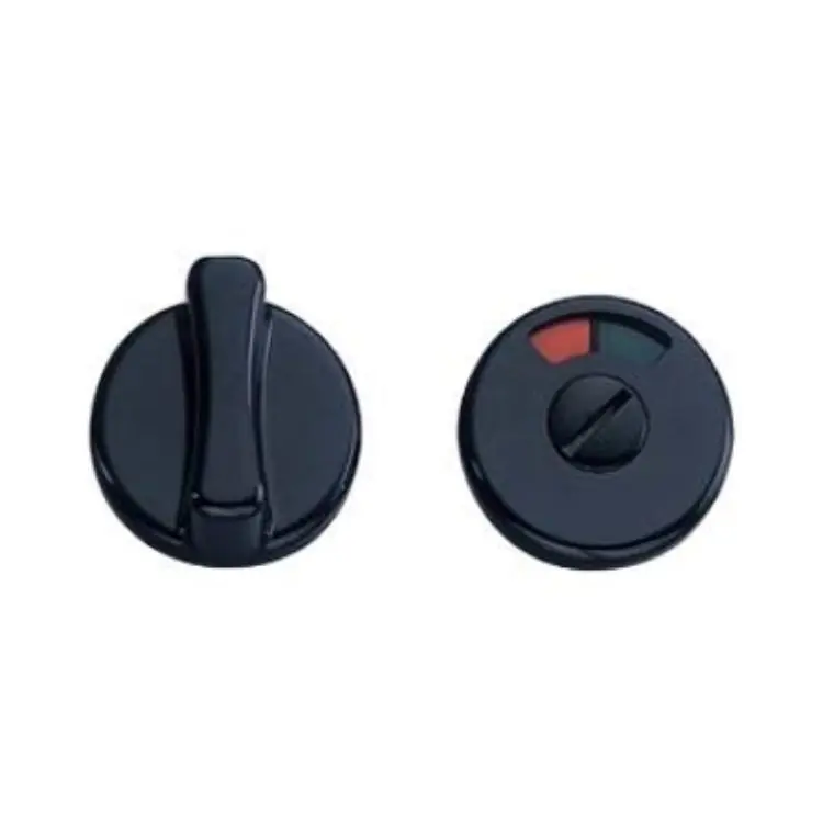 Nottolino Wc tondo Minny Ghidini per porta interna, diametro 50x8 mm, quadro 6 mm, Nylon finitura Nero Lage Kosten