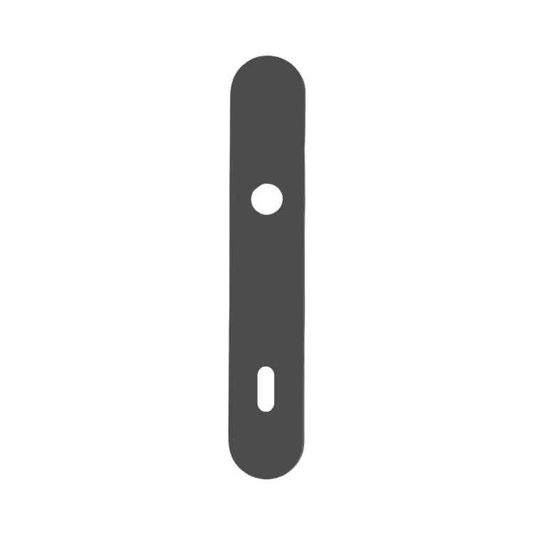 Placca lunga Minny Ghidini per porta interna, foro Patent, interasse 90 mm, dimensione 222x40 mm, Nylon finitura Nero Voordeelprijs