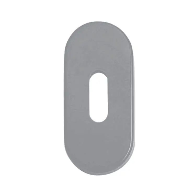 Bocchetta ovale Minny Ghidini per maniglia, foro Patent, dimensione 64x30 mm, Nylon finitura Grigio Premium