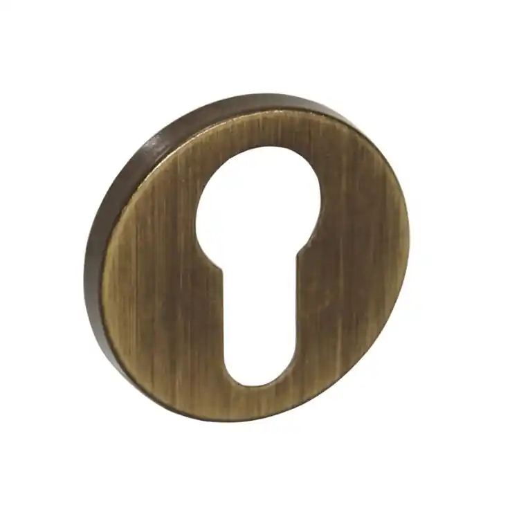 Uitverkoop Bocchetta tonda Ghidini per maniglia, foro Yale, diametro 45x9 mm, Ottone finitura Graffiato Verniciato