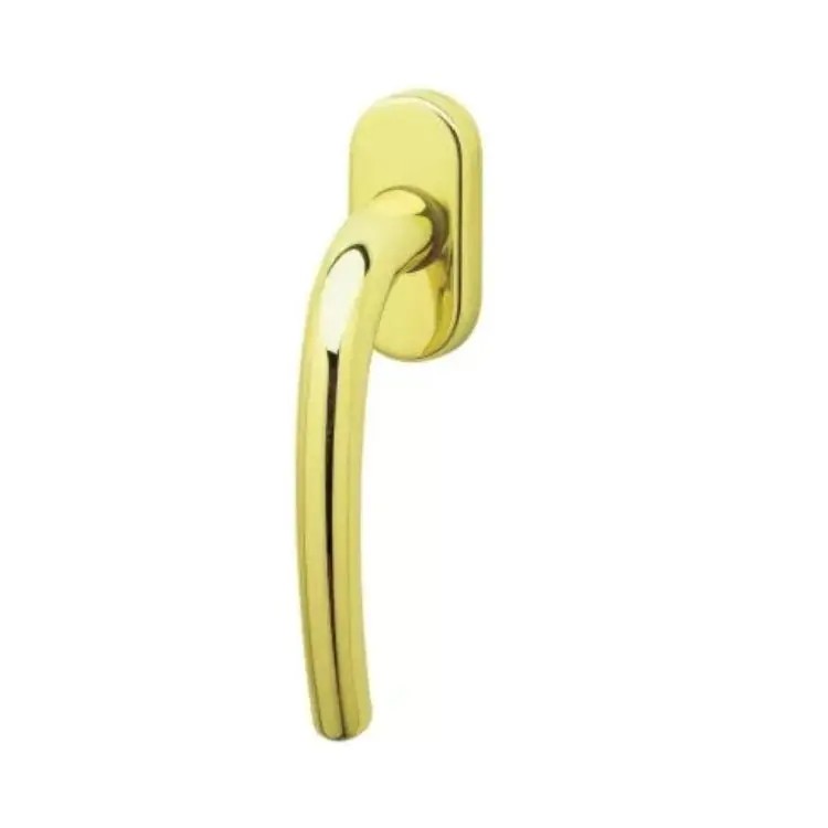 Maniglia martellina DK Milena Ghidini per serramento, lunghezza quadro 7x40 con bussole, Ottone finitura Lucido Verniciato Nu Kopen