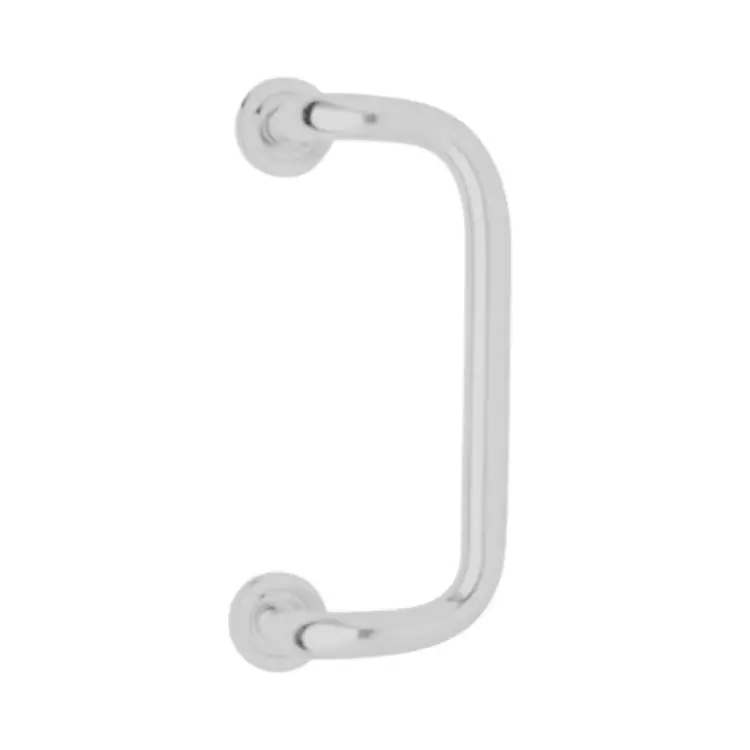Lage Prijs Maniglione zancato Milena Ghidini per porta, interasse 220 mm, rosetta tonda 45 mm, diametro 20 mm, Ottone finitura Cromo Satinato