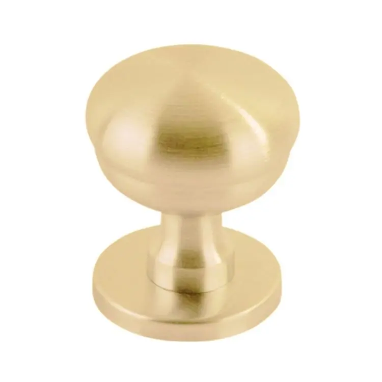 Pomolo tondo Milena Ghidini per porta, versione centroporta, impugnatura diametro 65 mm, Ottone finitura Satinato Nu Kopen