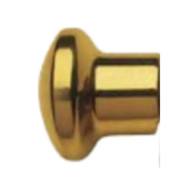 Pomolo Milena Ghidini per cilindro con codolo, dimensione 44x35 mm, foro tondo 8 mm, senza rosetta, Ottone finitura Lucido Verniciato Betaalbaar