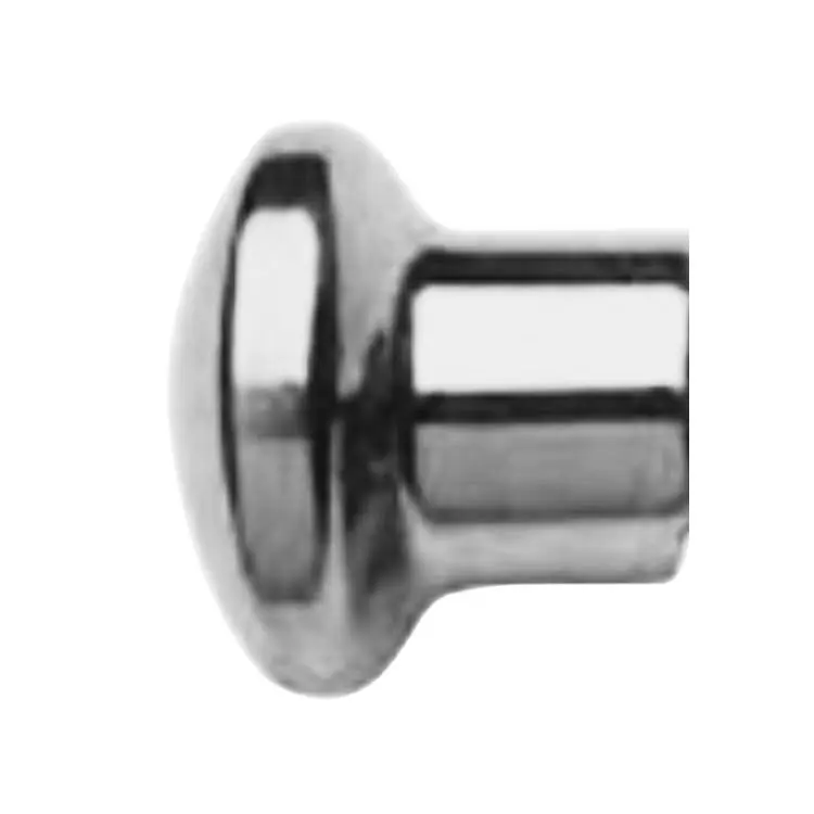 Veilige Betaling Pomolo Milena Ghidini per cilindro con codolo, dimensione 44x35 mm, foro tondo 8 mm, senza rosetta, Ottone finitura Cromo Lucido